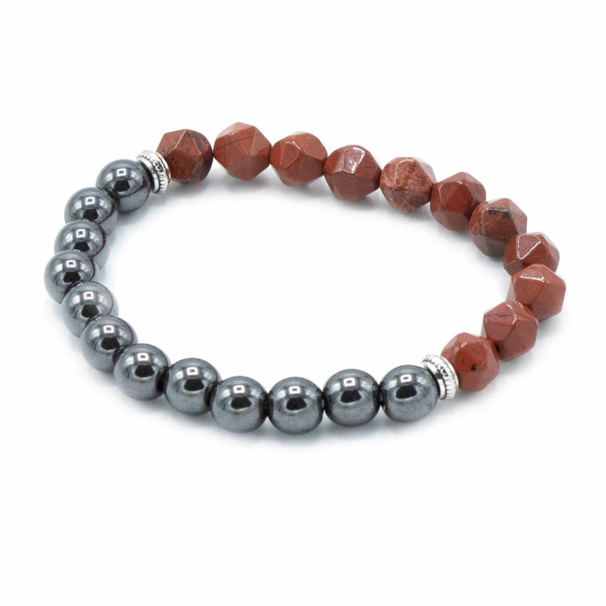 Faceted Gemstone Bracelet - Magnetic Red JasperFaceted Gemstone BraceletsHeart Notes
