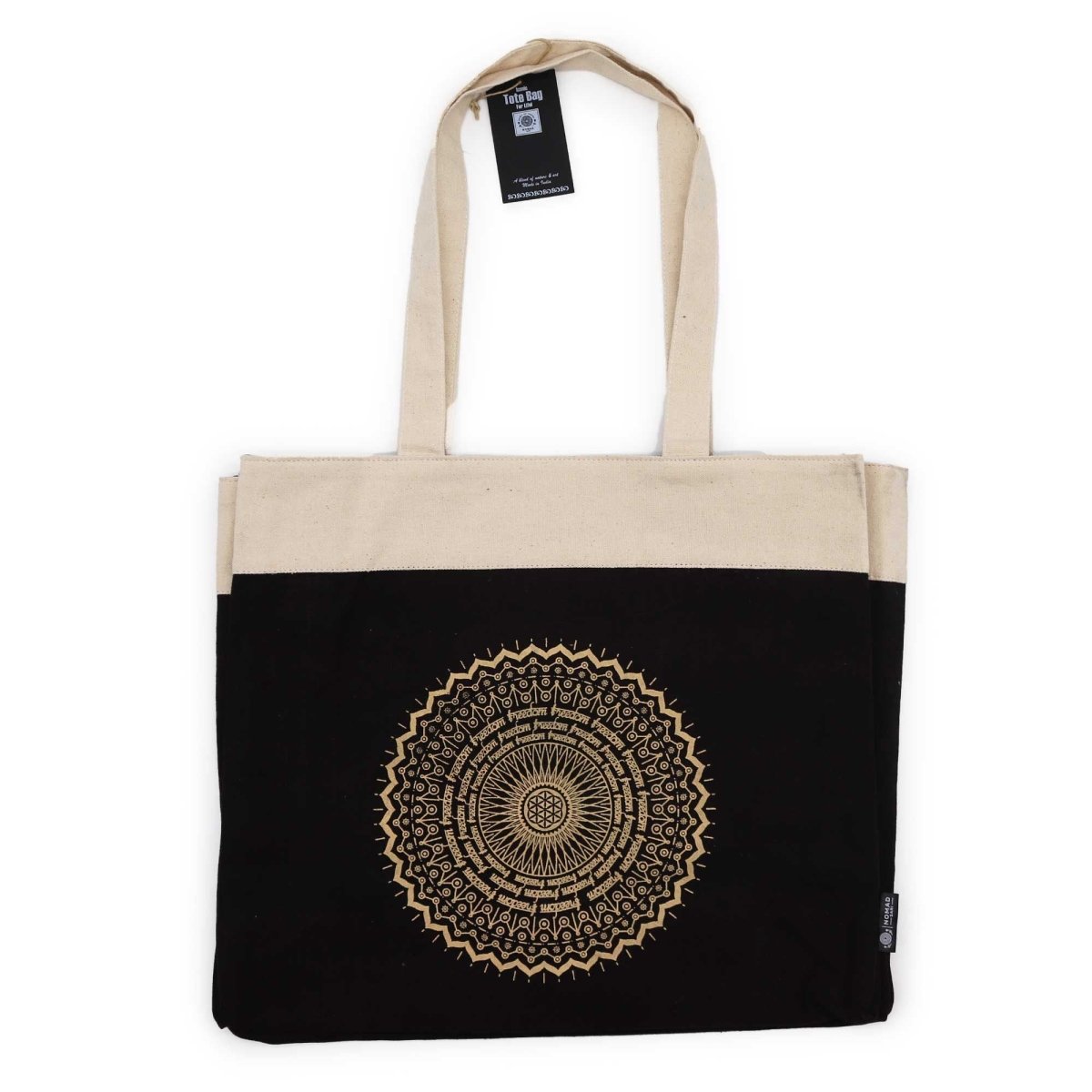 Oversized Stonewash Tote Bag 14oz - Freedom MandalaNomad Sari Oversized Tote BagsHeart Notes