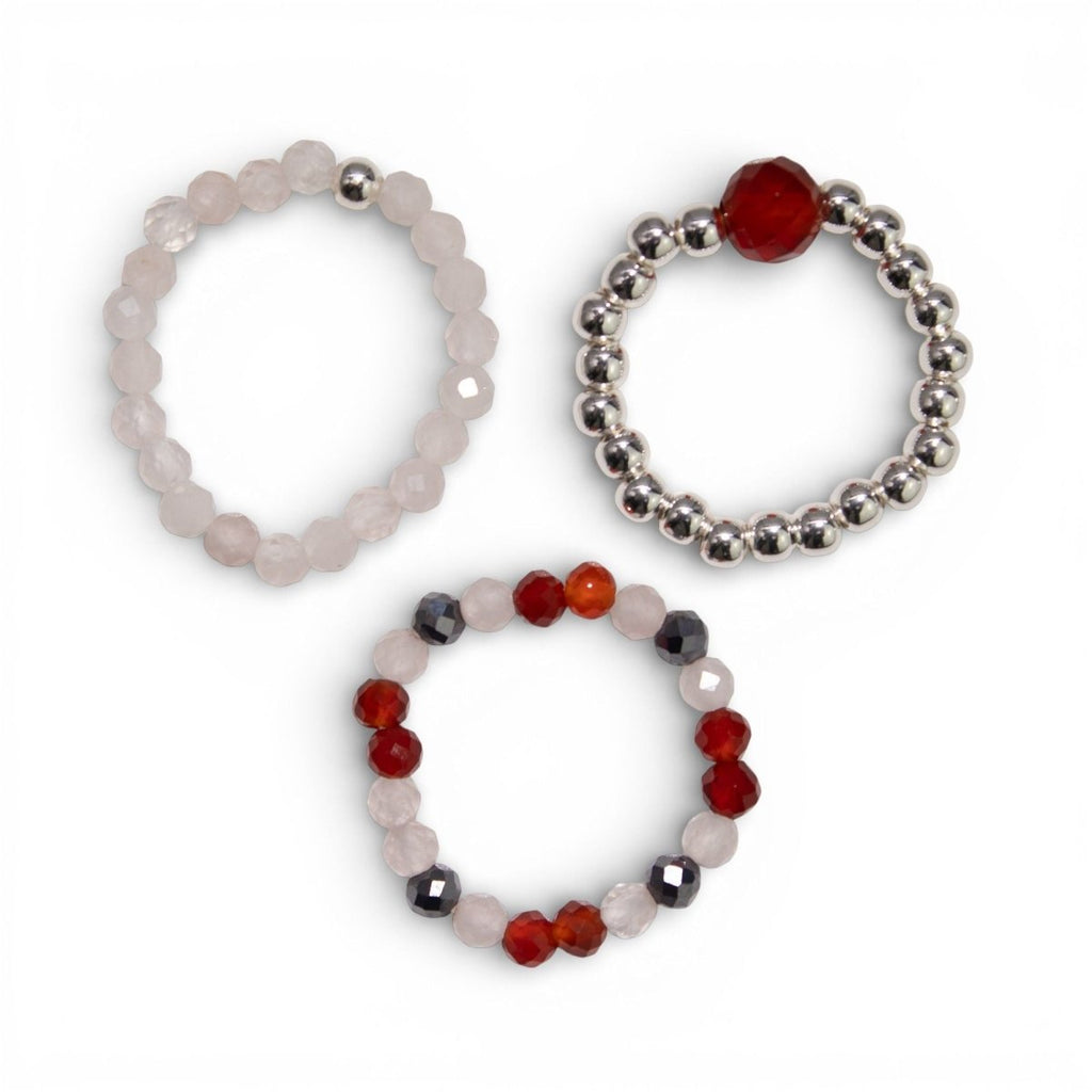 Nymph Spirit Gemstone Ring Set - Love & FlameNymph Nature Inspired Gemstone Ring SetsHeart Notes