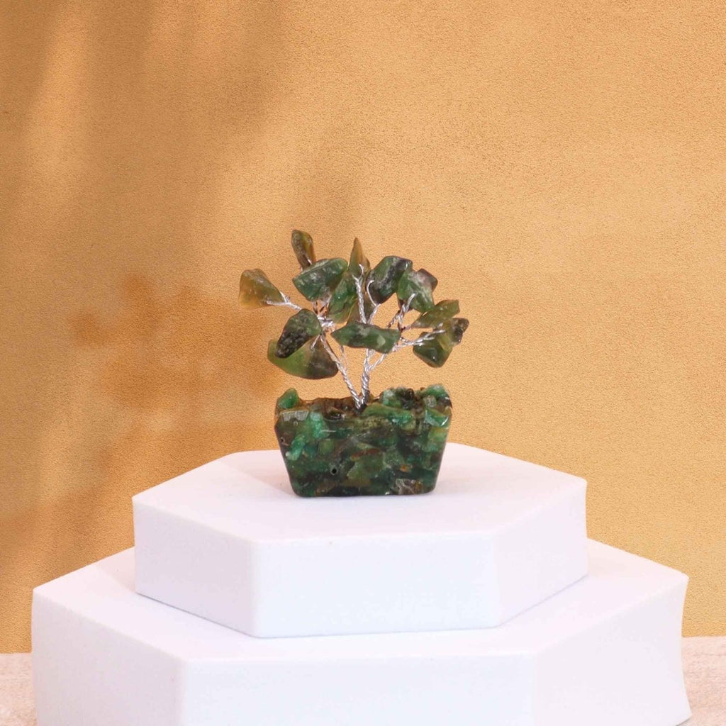 Mini Gemstone Tree On Orgonite Base - Green Aventurine (15 stones)Mini Gemstone TreesHeart Notes