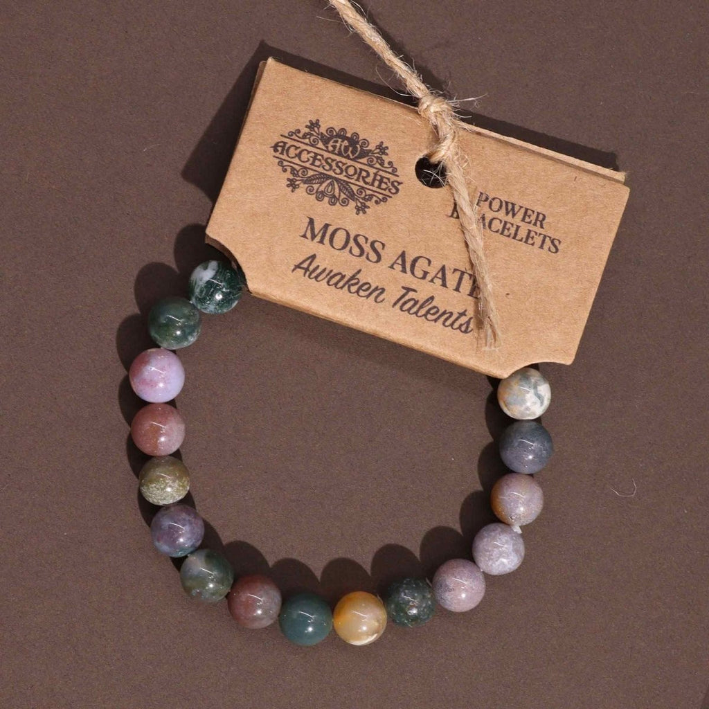 Power Bracelet - Moss AgatePower BraceletsHeart Notes