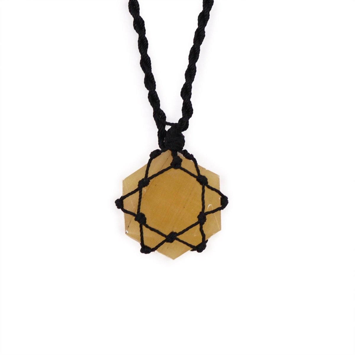 Laced Gemstone Hexagon Pendant - Yellow QuartzLaced Gemstone PendantsHeart Notes