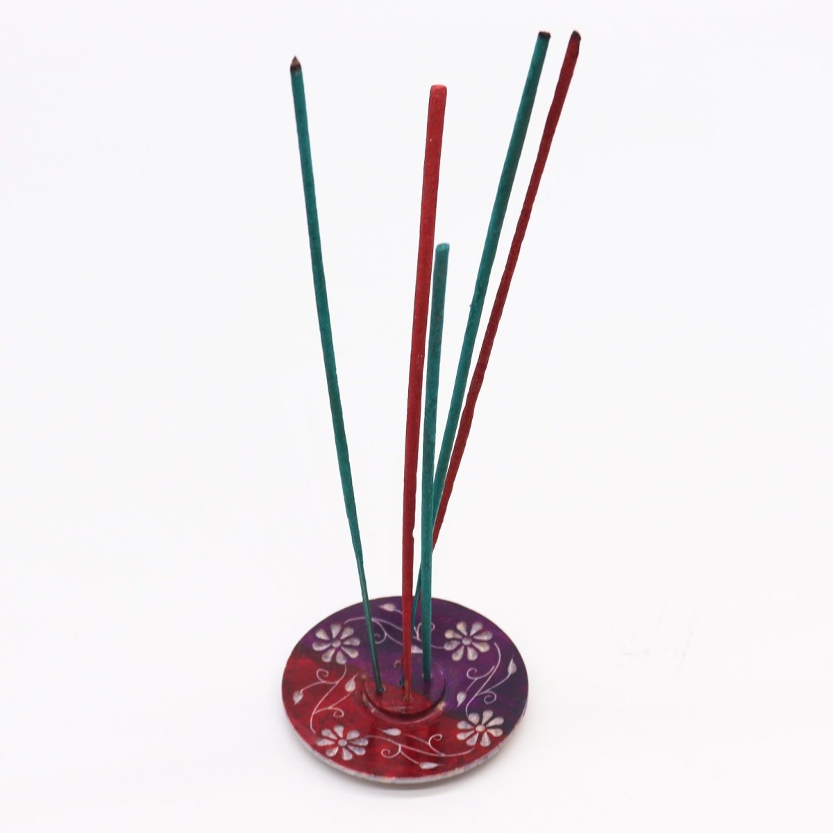 Soapstone Disc Incense Holder - Floral (5 stick holder)Soapstone Incense HoldersHeart Notes