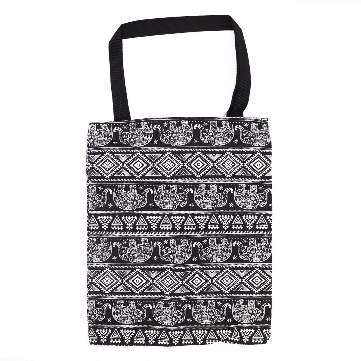 Classic Tote Zipper Bag (Elephants Motiff) 40x34cmNomad - Sari Bags & PouchesHeart Notes