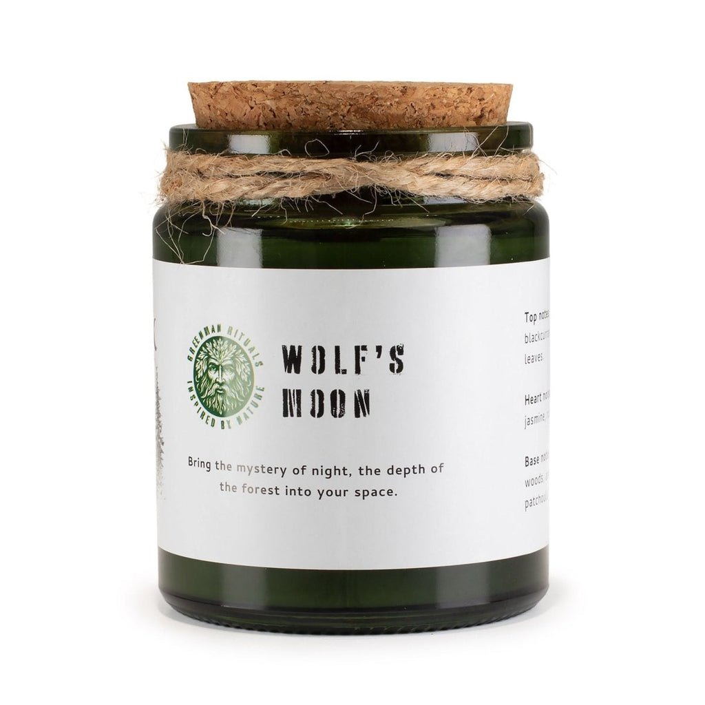Greenman Woodwick Soy Candle - Wolf's MoonGreenman Rituals Woodwick Soy CandlesHeart Notes