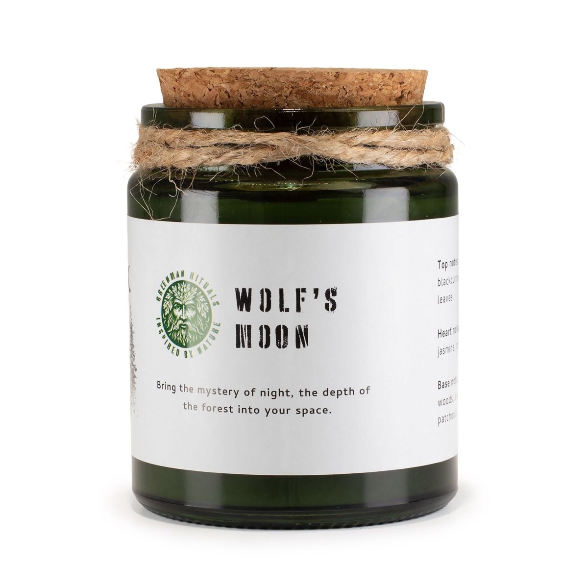 Greenman Woodwick Soy Candle - Wolf's MoonGreenman Rituals Woodwick Soy CandlesHeart Notes