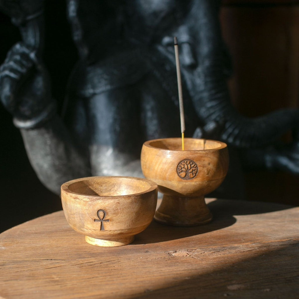 Lrg Ritual Bowl Incense Cone Holder 11x6.cm - OmIncense HoldersHeart Notes