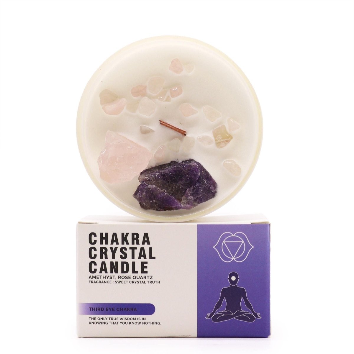 Chakra Crystal Candles - Third Eye ChakraChakra Crystal CandlesHeart Notes