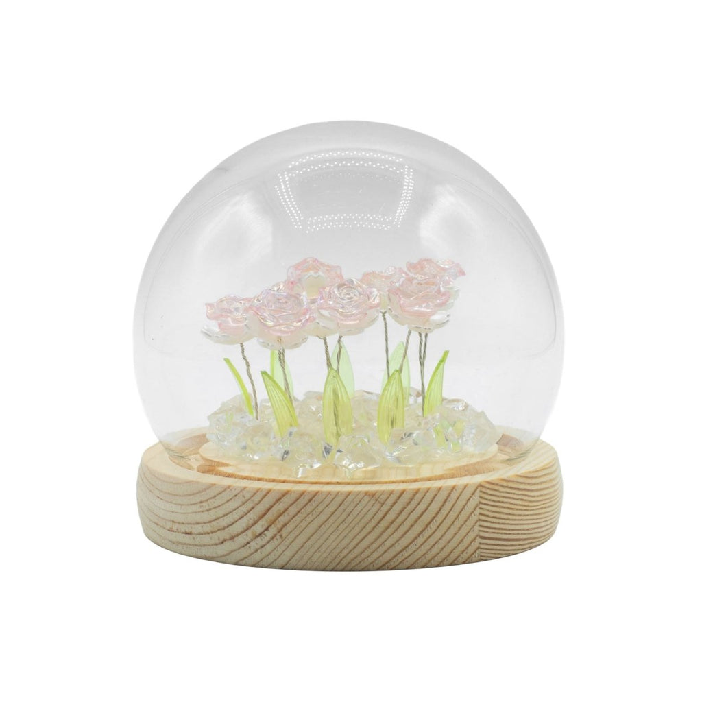 Floral Glow Garden Dome - 10 Pink Roses - LED USBFloral Glow Garden DomeHeart Notes