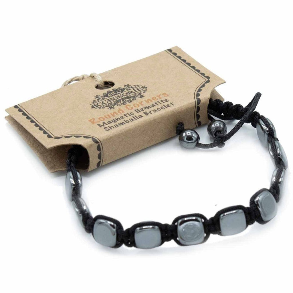 Magnetic Hematite Shamballa Bracelet - Round CornersHematite Shamballa BraceletHeart Notes