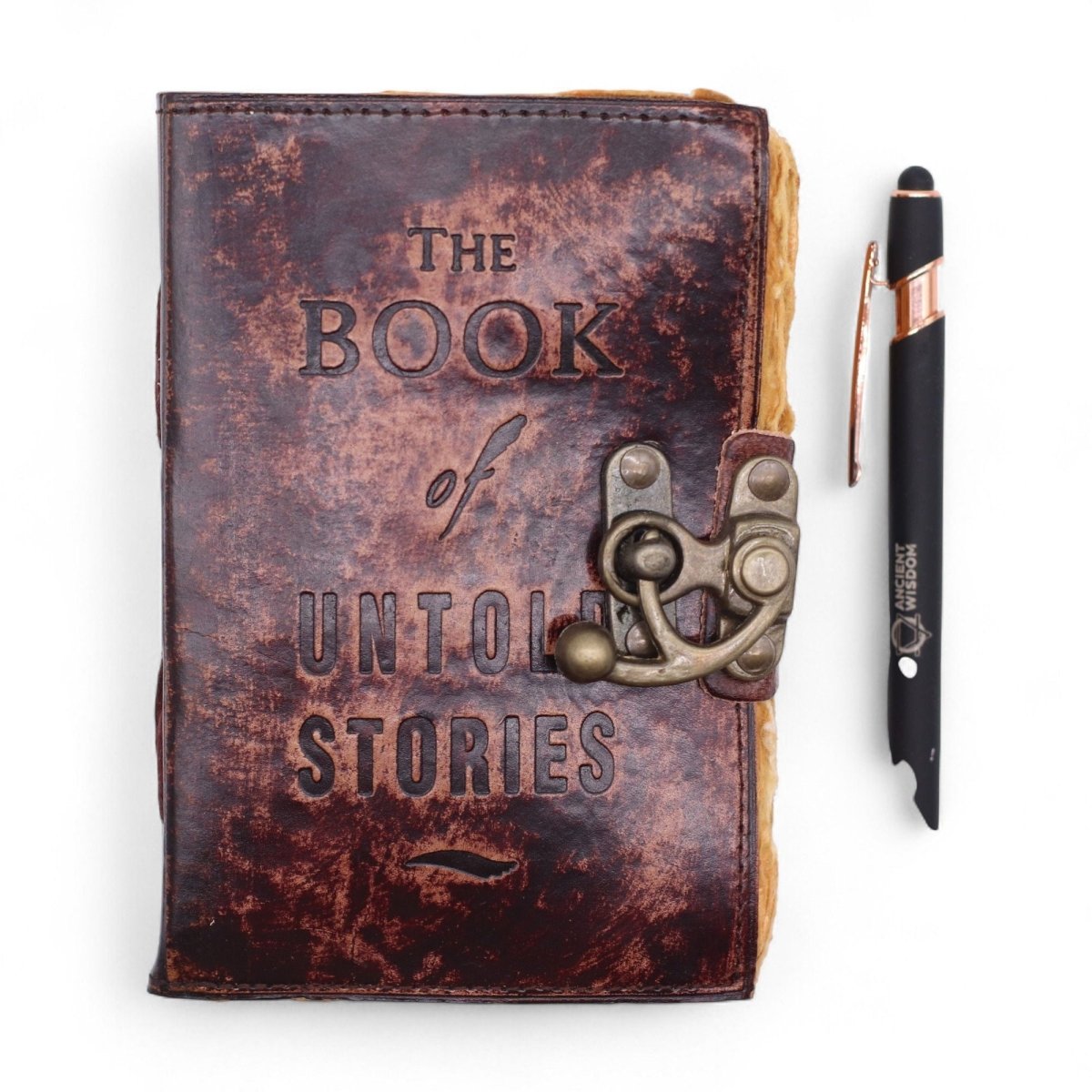 Fat Deckled Leather Notebook – The Book of Untold Stories – 15x10 cmLeather Notebooks – Vintage Style JournalsHeart Notes