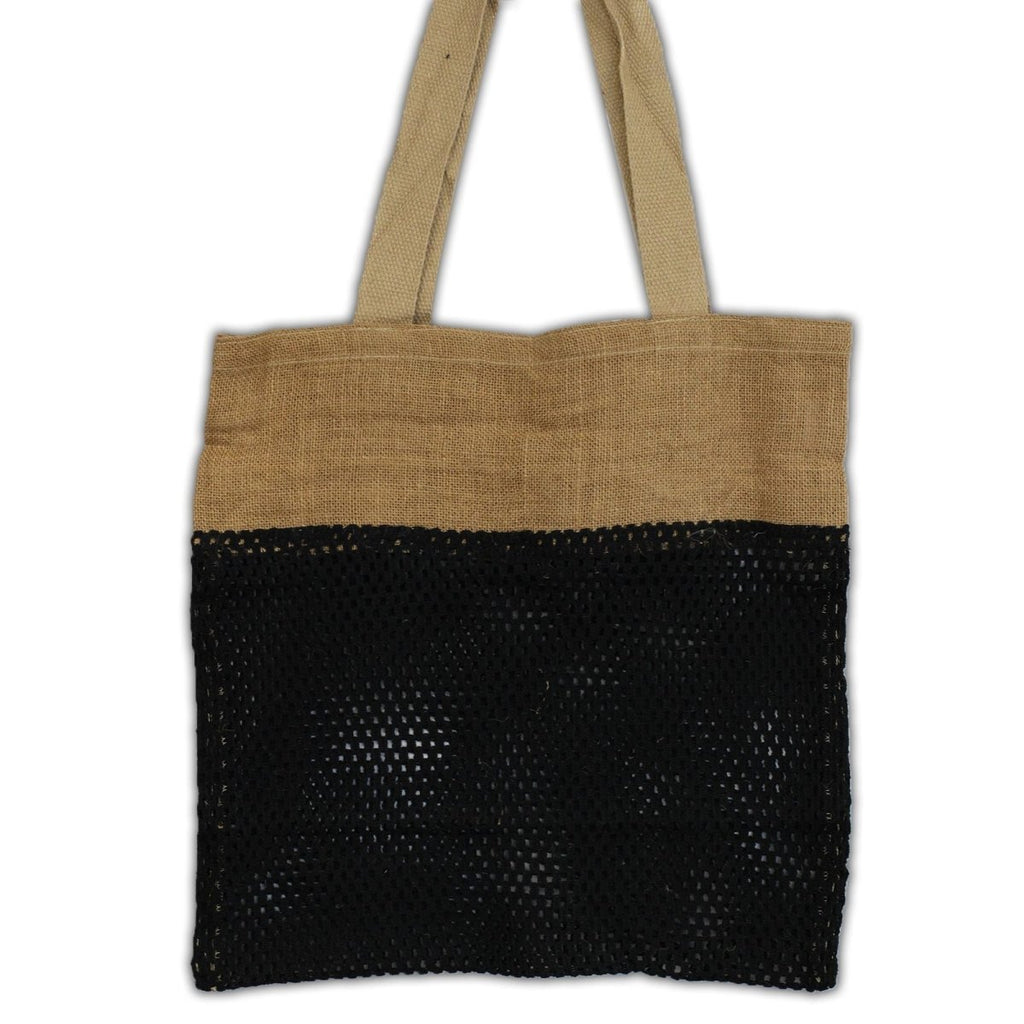 Pure Soft Jute and Cotton Mesh Bag - BlackPure Soft Jute and Cotton Mesh BagHeart Notes