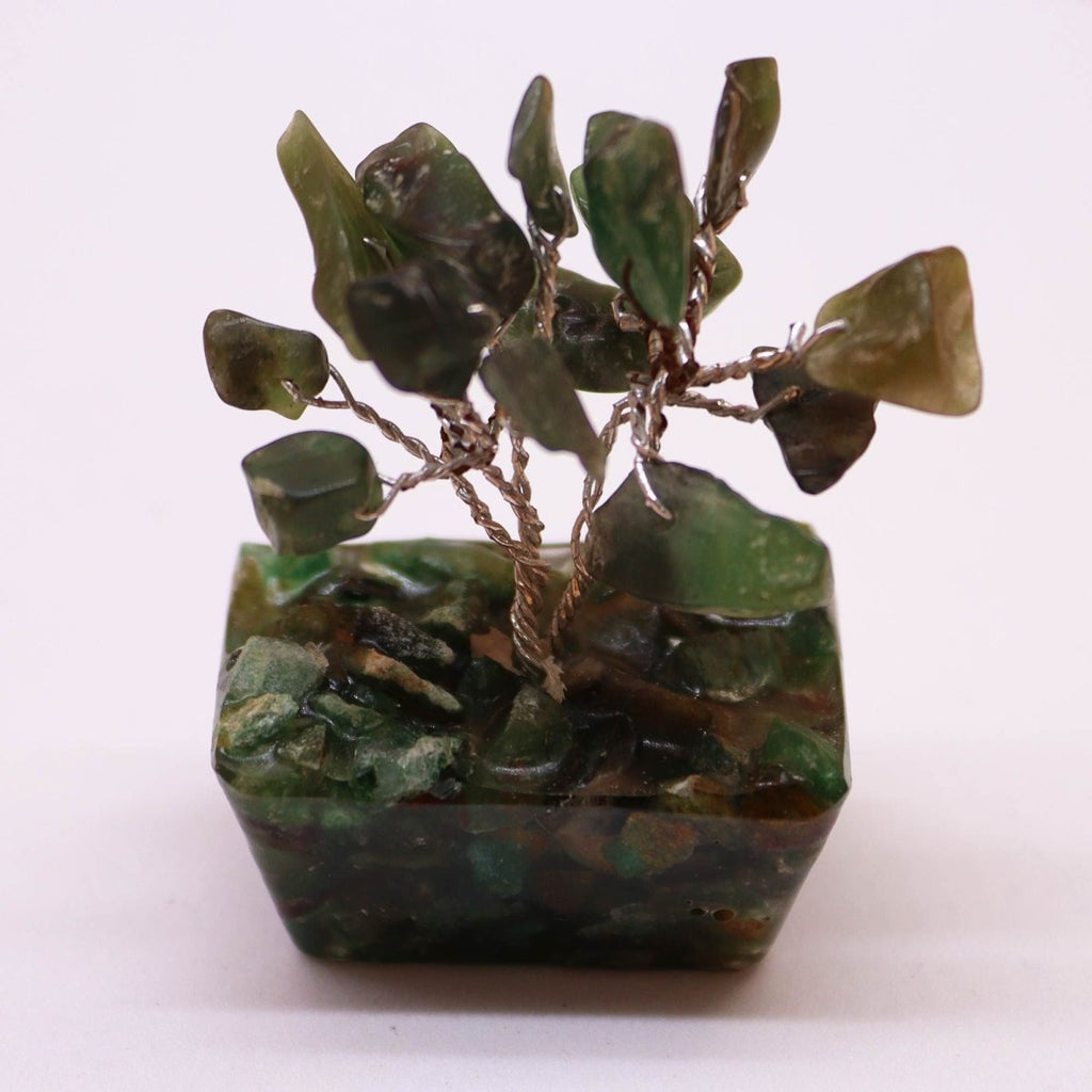 Mini Gemstone Tree On Orgonite Base - Green Aventurine (15 stones)Mini Gemstone TreesHeart Notes