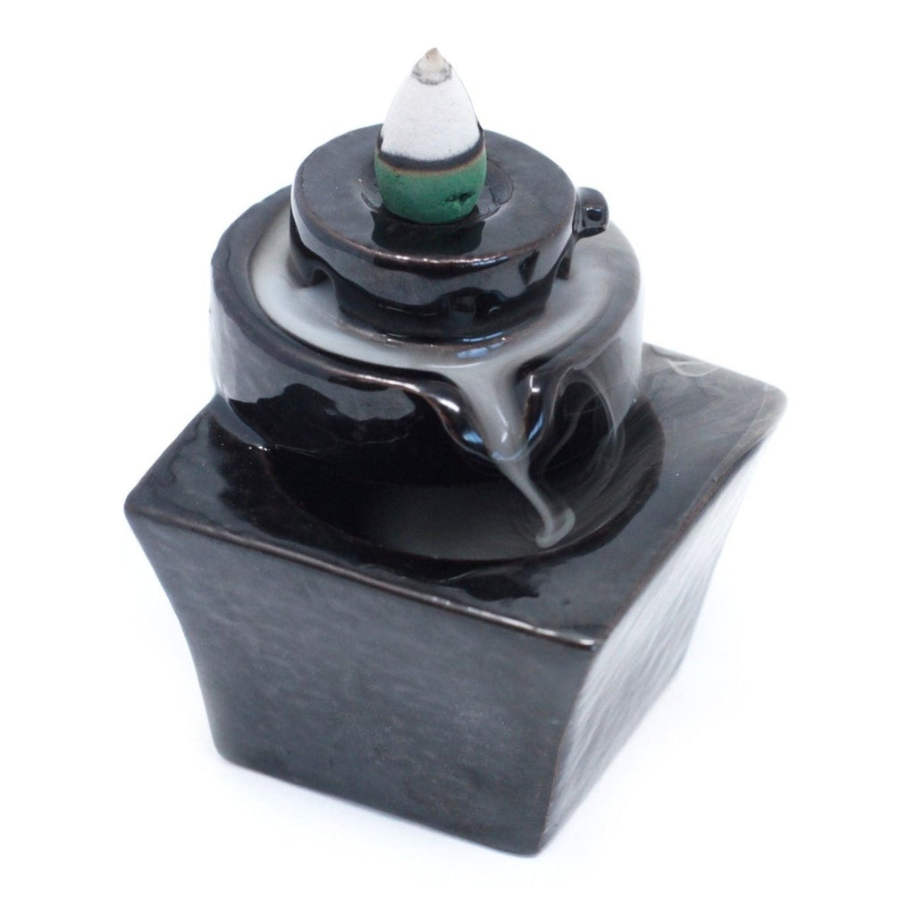 Back Flow Incense Burner - Round to SquareBackflow Incense BurnerHeart Notes
