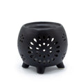 Squat Pot Oil Burner Flower Burst - Matt BlackVarious Shaped Ceramic Oil BurnersHeart Notes