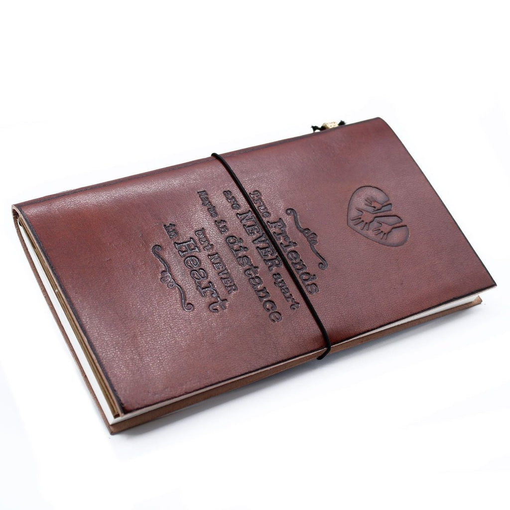 Handmade Leather Journal - True Friends - Brown (80 pages)Leather JournalsHeart Notes