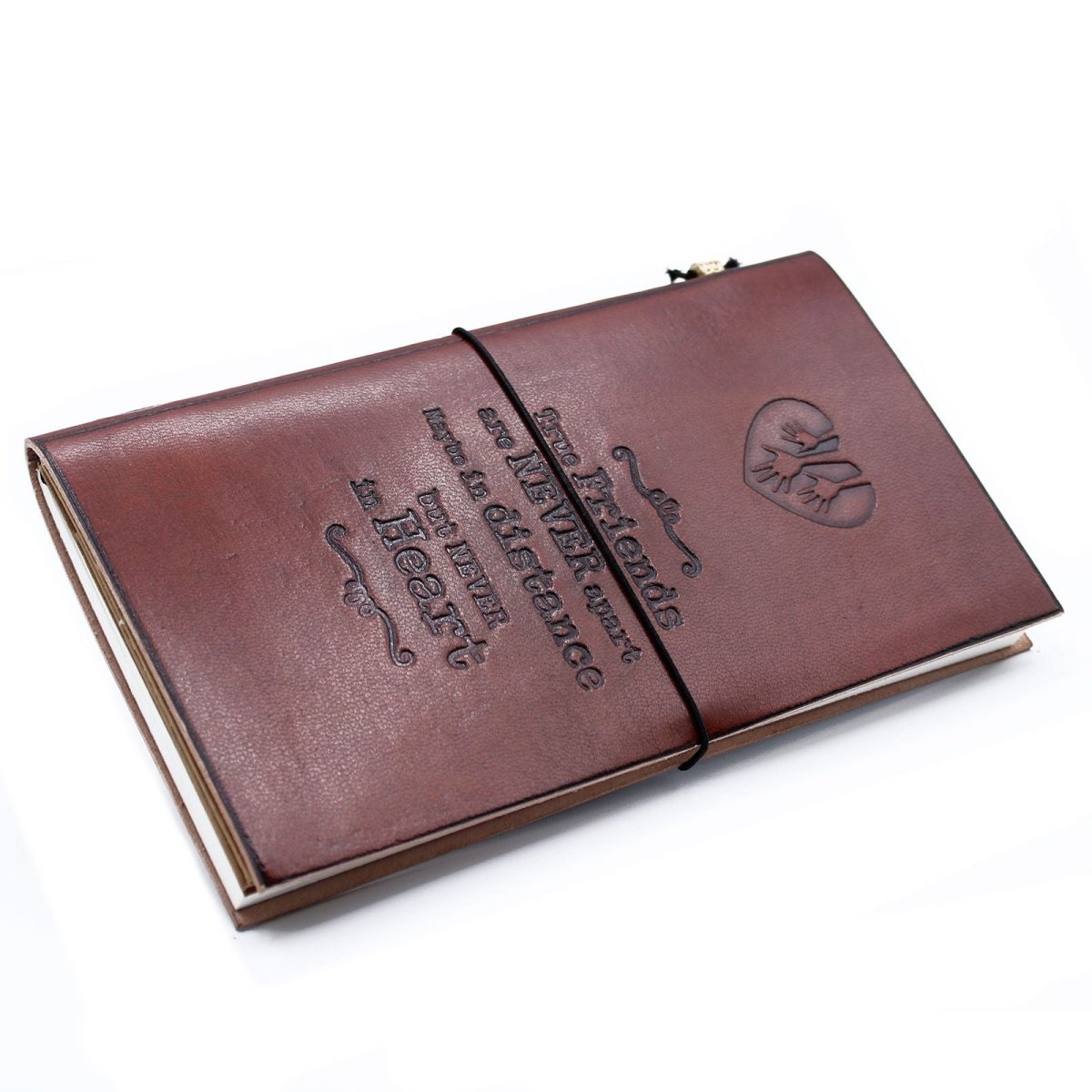 Handmade Leather Journal - True Friends - Brown (80 pages)Leather JournalsHeart Notes