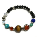 Lava Stone Bracelet - Silver Solar SystemLava Stone BraceletsHeart Notes