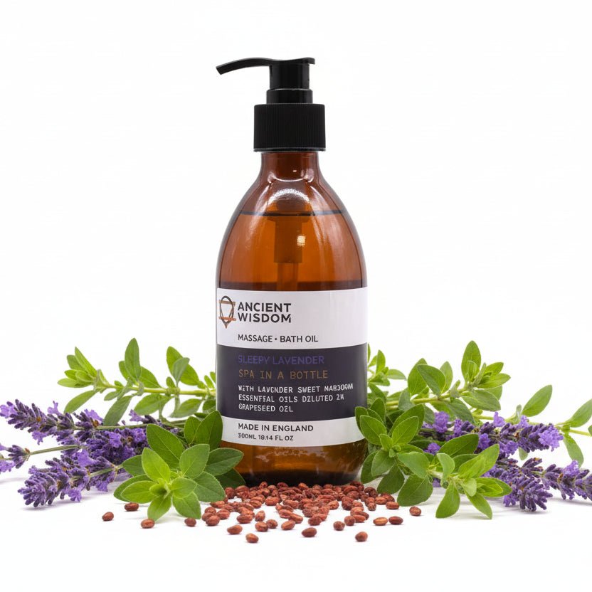 Aromatherapy Massage and Bath Oil - Sleepy Lavender 300mlMassage & Bath Oils - 300ml (With Pump)Heart Notes
