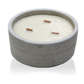 Large Round - Crushed Vanilla & OrangeConcrete Wooden Wick CandleHeart Notes