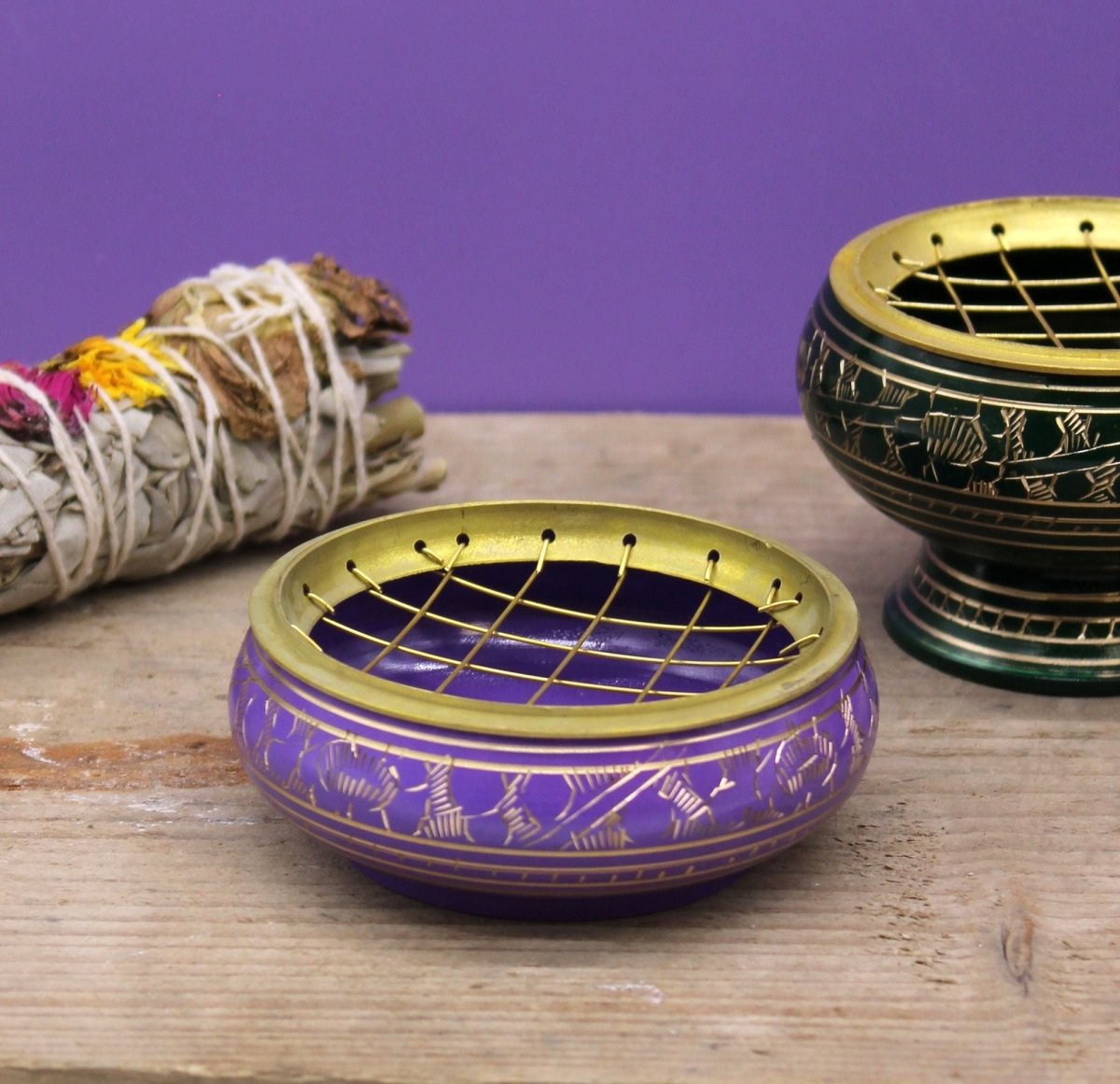 Chakra Charcoal Incense Jar - CrownChakra Charcoal Incense JarHeart Notes