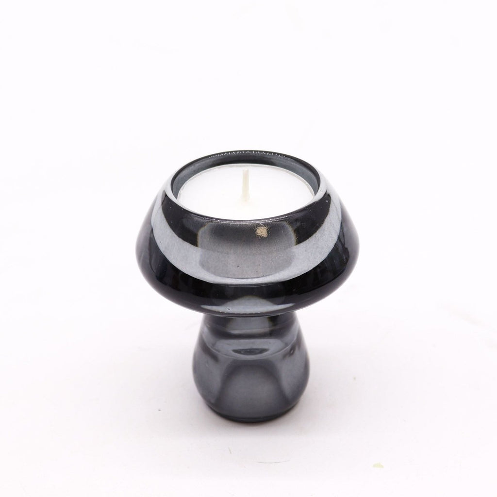 Mushroom Flip Dinner Candle / Tealight Holder - Midnight GreyGlass Candle Holders & JarsHeart Notes