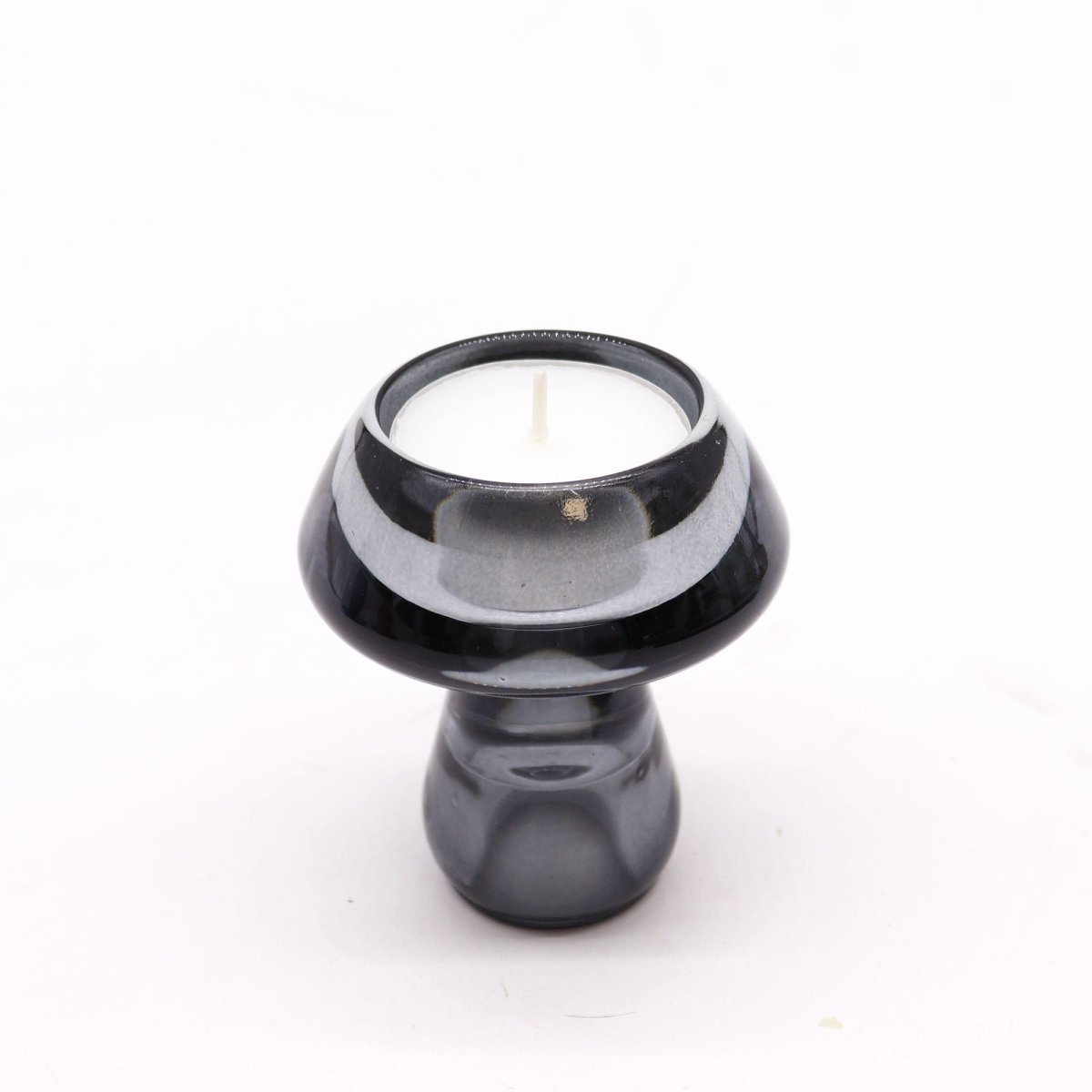 Mushroom Flip Dinner Candle / Tealight Holder - Midnight GreyGlass Candle Holders & JarsHeart Notes