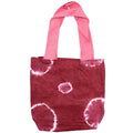Natural Tye - Dye Cotton Bag (8oz) - 38x42x12cm - Maroon Rings - Pink HandleNatural Tie Dye Cotton BagsHeart Notes