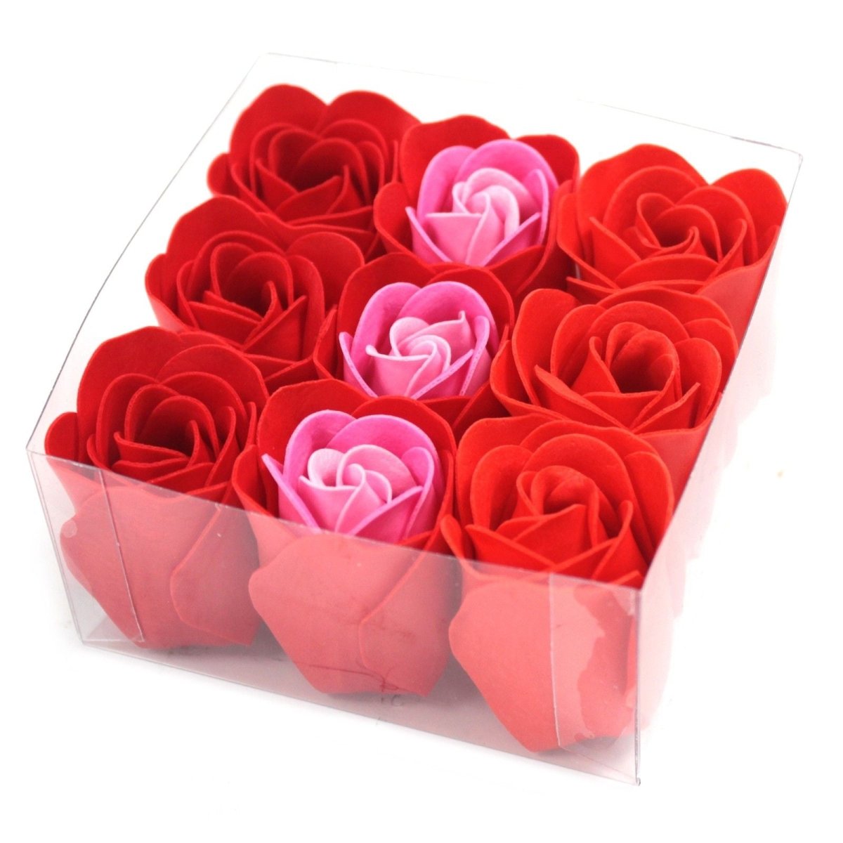 Set of 9 Soap Flowers - Red RosesLuxury Soap FlowersHeart Notes