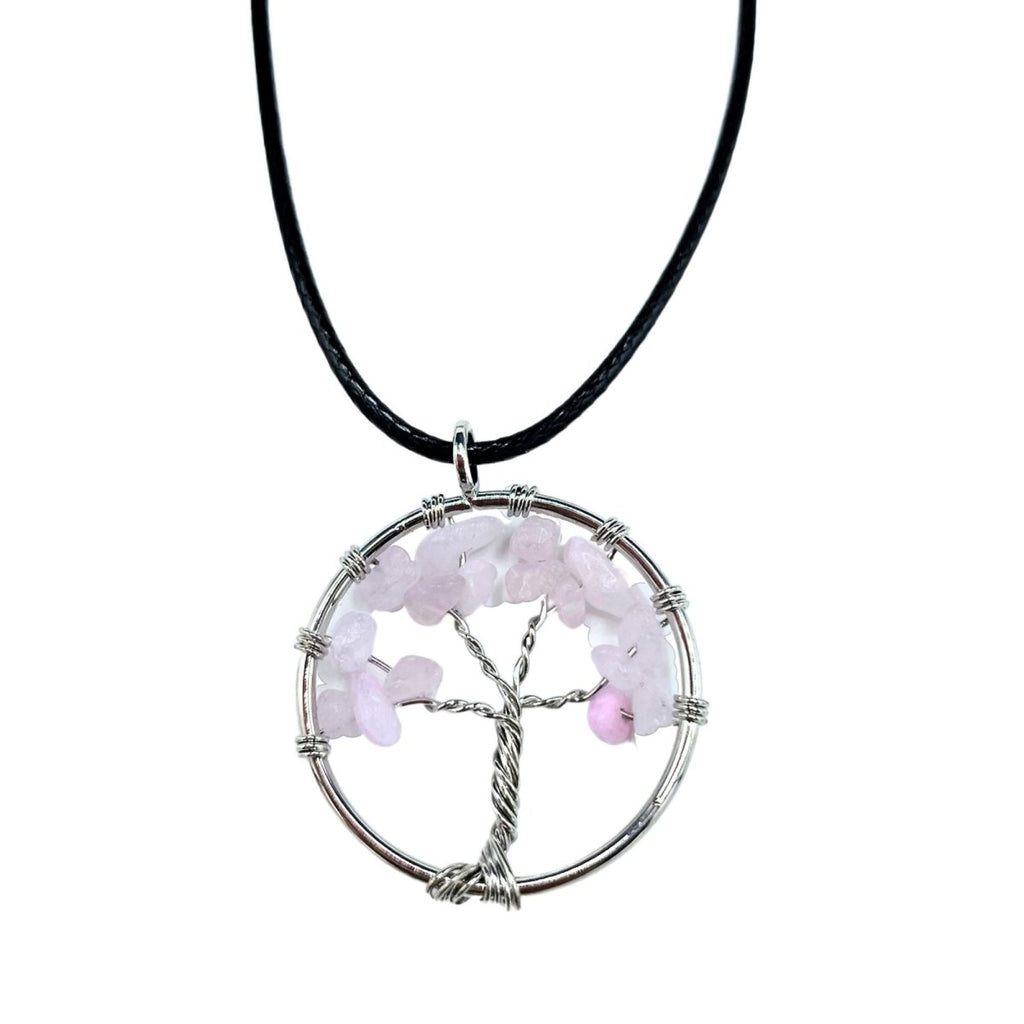 Tree of Life Pendant - Rose QuartzGemstone Pendants - Tree of LifeHeart Notes