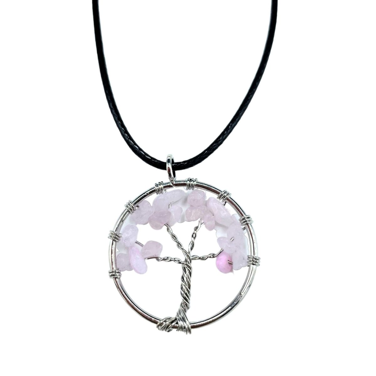 Tree of Life Pendant - Rose QuartzGemstone Pendants - Tree of LifeHeart Notes