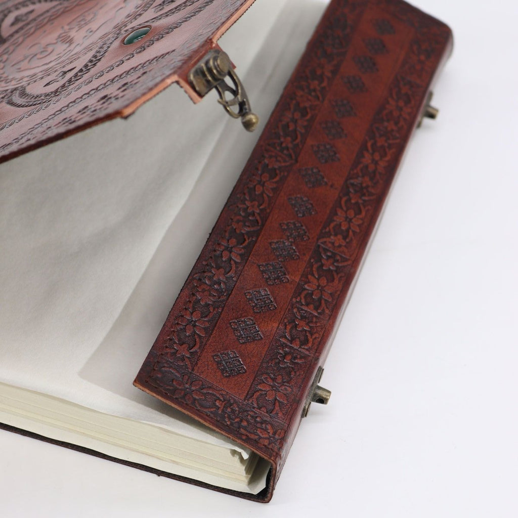 Huge Tomb Book – Chakra Stones Dragon Mandala – 100 Pages – 25x34cmLeather Notebooks – Vintage Style JournalsHeart Notes
