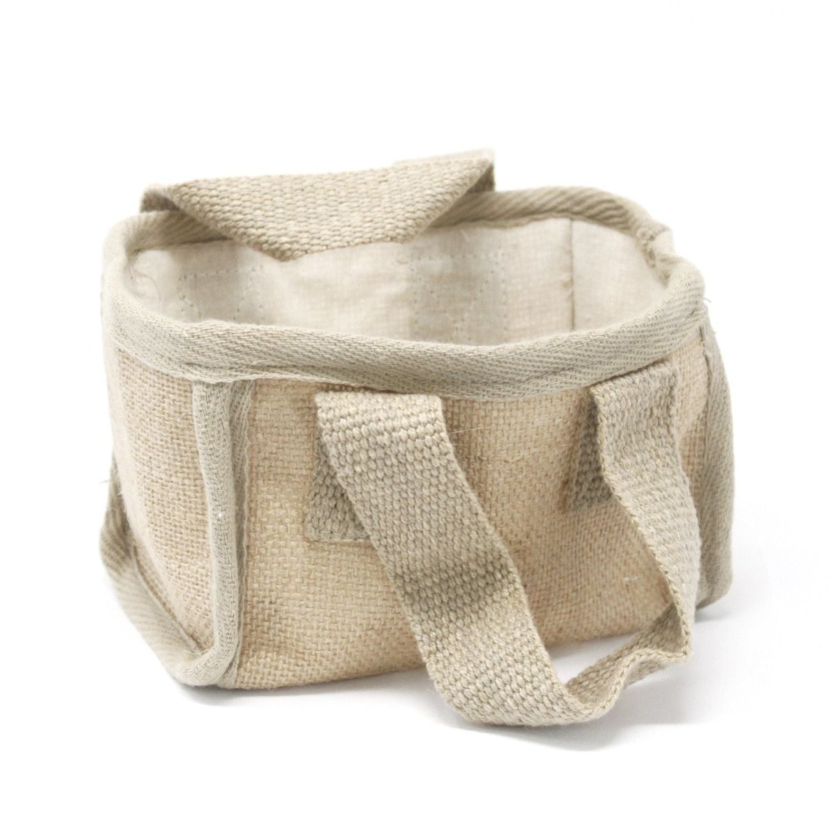 Mini Basket Bag - 16x10x12cm - NatStacking Natural Jute BasketsHeart Notes