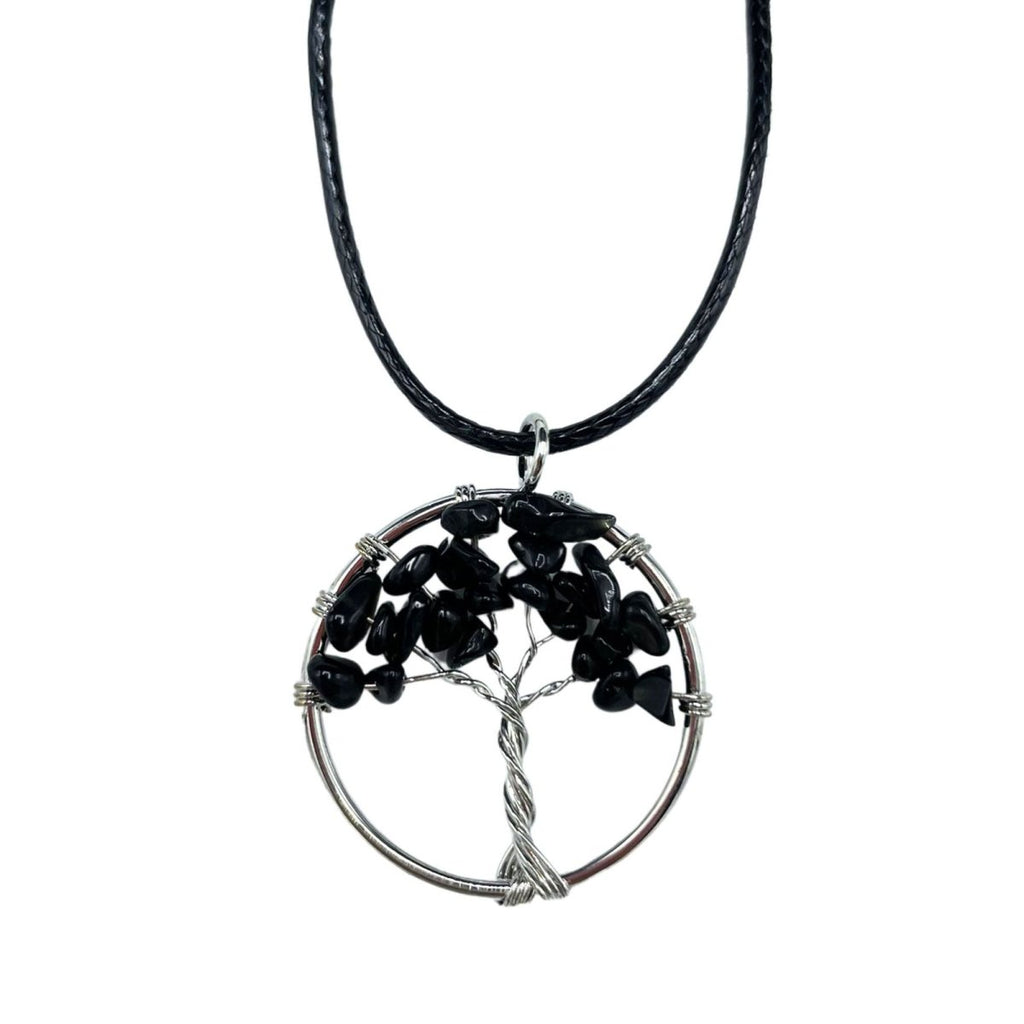 Tree of Life Pendant - Black AgateGemstone Pendants - Tree of LifeHeart Notes