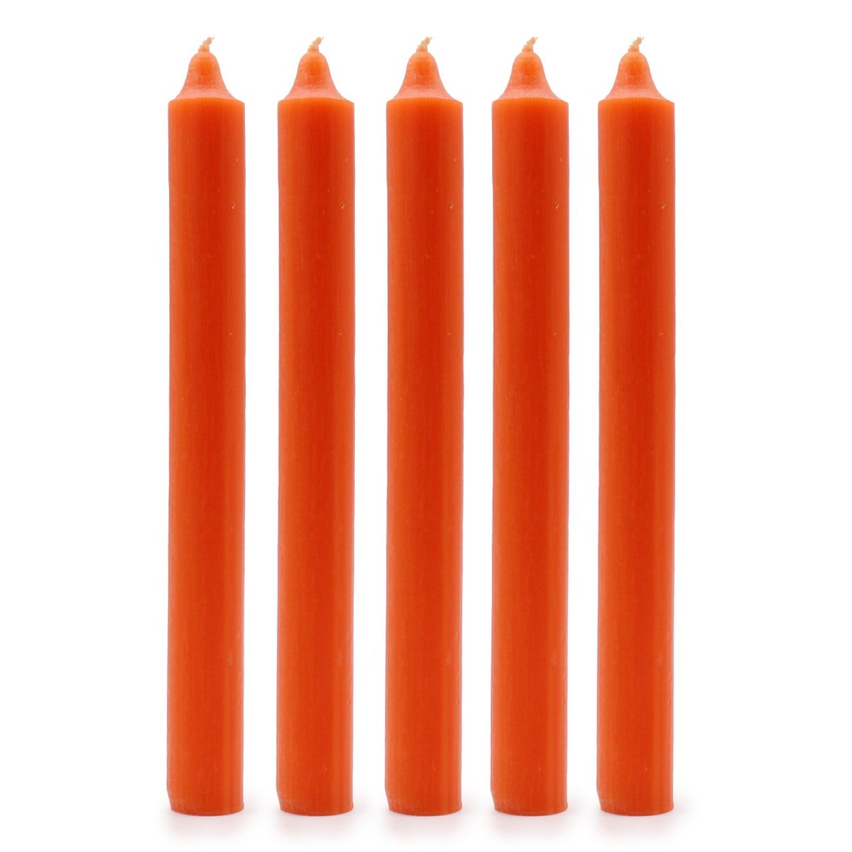 Solid Colour Dinner Candles - Rustic Orange - Pack of 5Pack Of 5 - Solid Colour Dinner CandlesHeart Notes