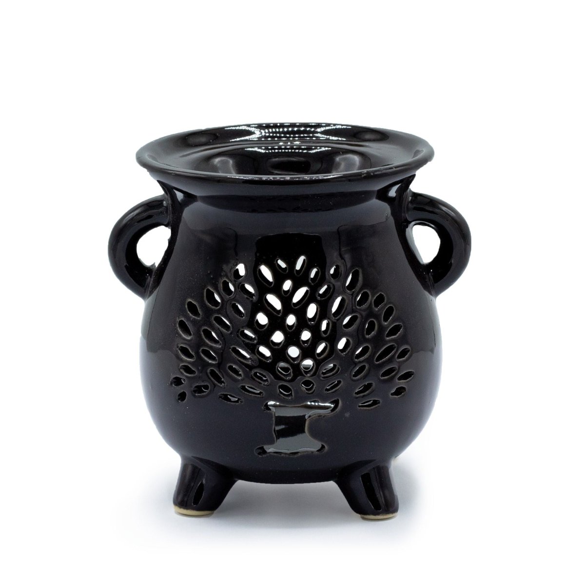 Cauldron Oil Burner - Tree of Life - BlackVarious Shaped Ceramic Oil BurnersHeart Notes