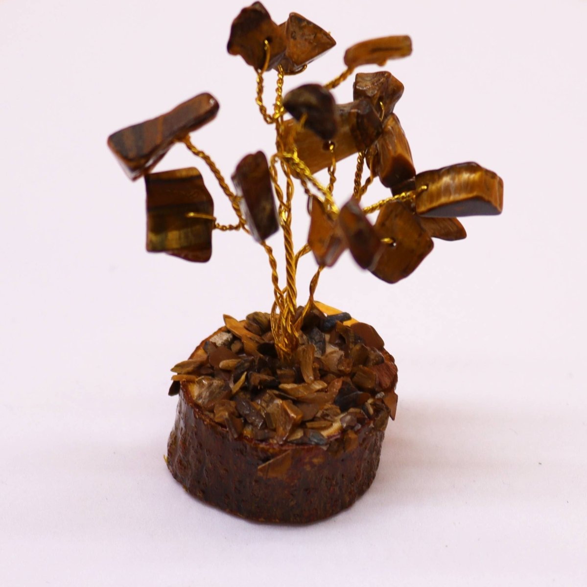 Mini Gemstone Tree On Wood Base - Tigereye (15 stones)Mini Gemstone TreesHeart Notes