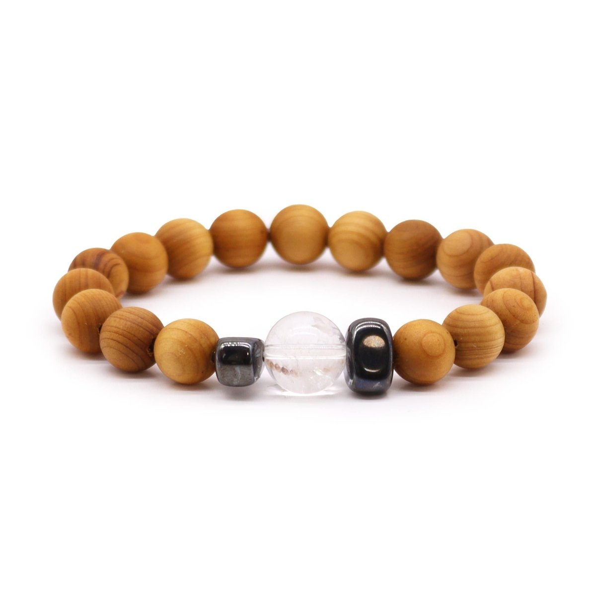 Cedarwood Crown Chakra Bangle with Clear QuartzCedarwood Chakra BanglesHeart Notes