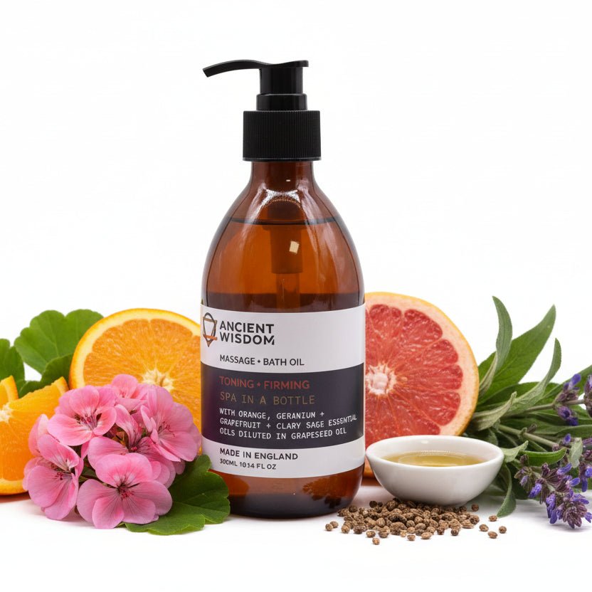Aromatherapy Massage and Bath Oil - Toning & Firming 300mlMassage & Bath Oils - 300ml (With Pump)Heart Notes