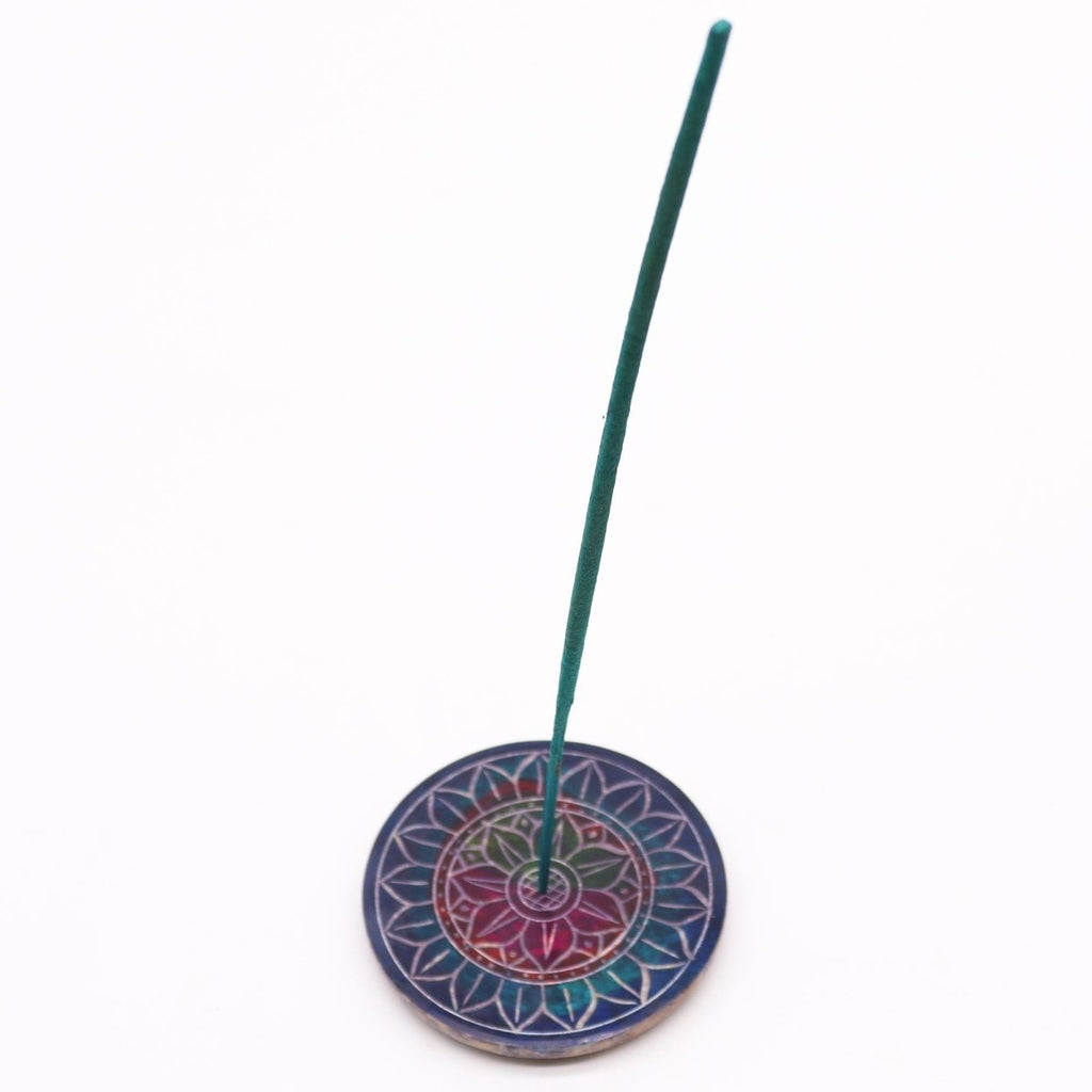 Soapstone Disc Incense Holder - Lotus in LotusSoapstone Incense HoldersHeart Notes