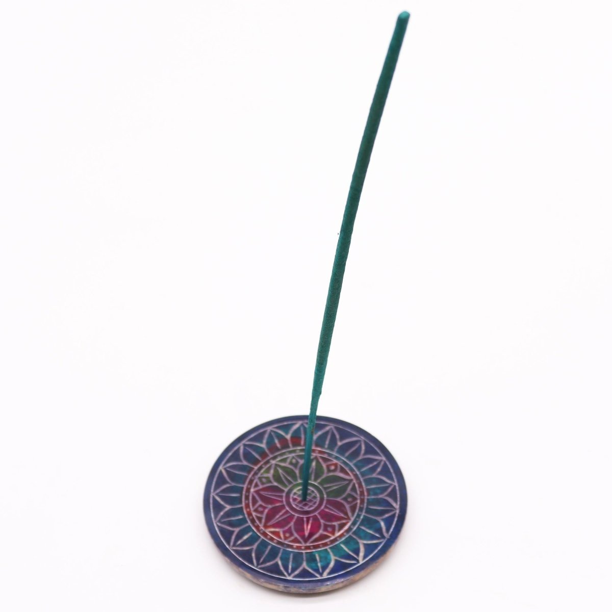 Soapstone Disc Incense Holder - Lotus in LotusSoapstone Incense HoldersHeart Notes