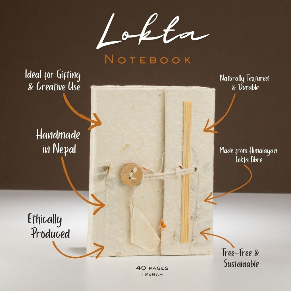 Lokta Mixed Flowers Notebook – Mini (12x8cm) – 40 LeavesLokta Paper NotebooksHeart Notes