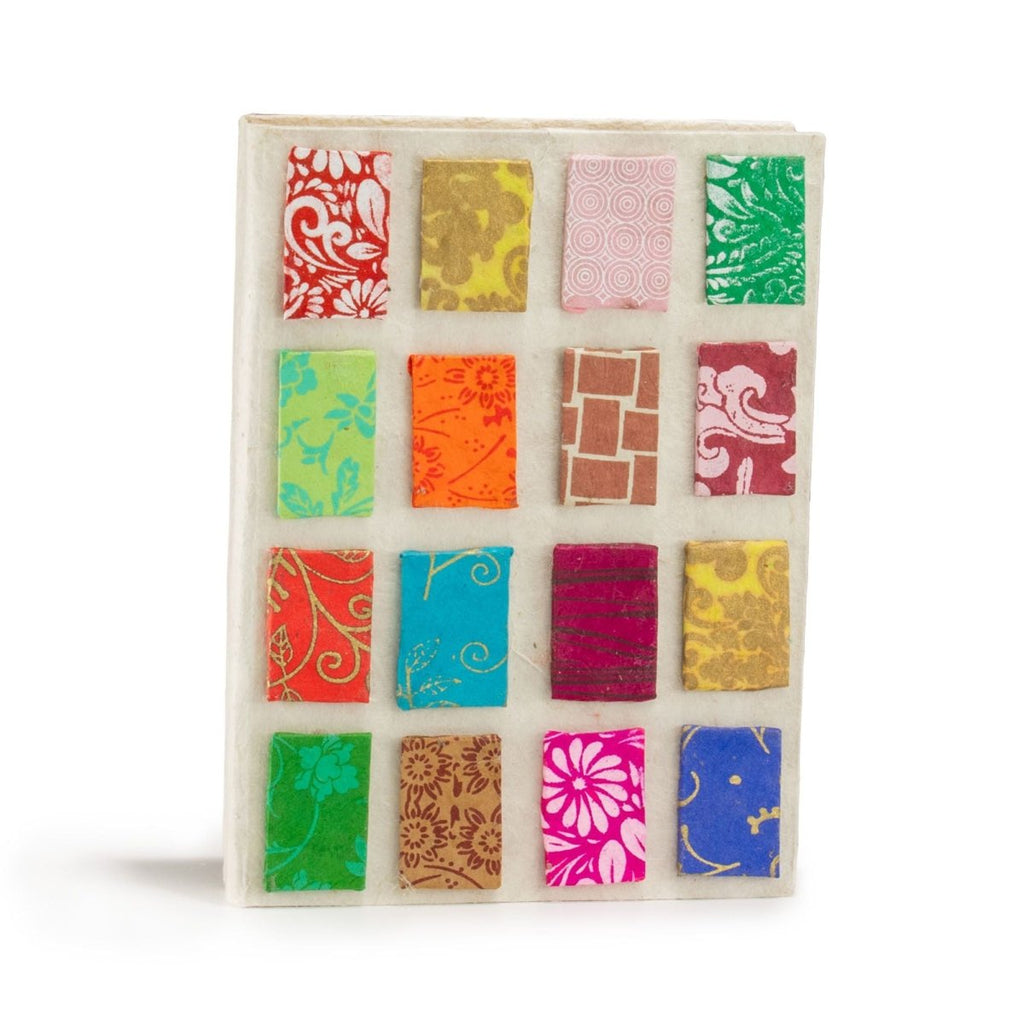 Lokta Mini Tiles Notebook – Medium (15x12cm) – 45 Leaves – NaturalLokta Paper NotebooksHeart Notes