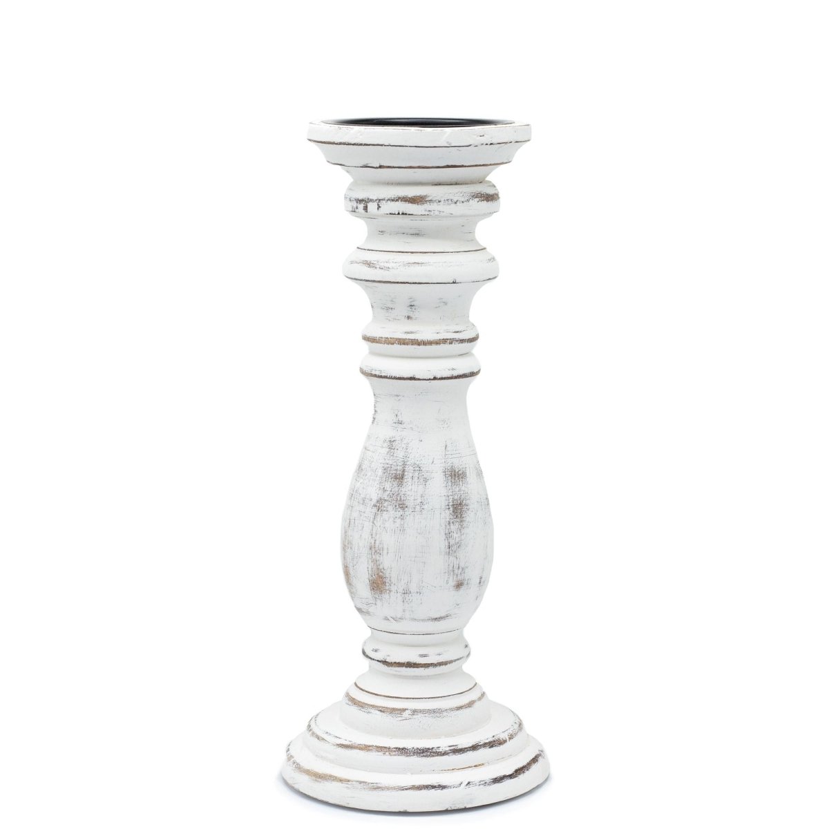 Classic Candle Stand - Whitewash - MediumMango Wood Candle StandsHeart Notes