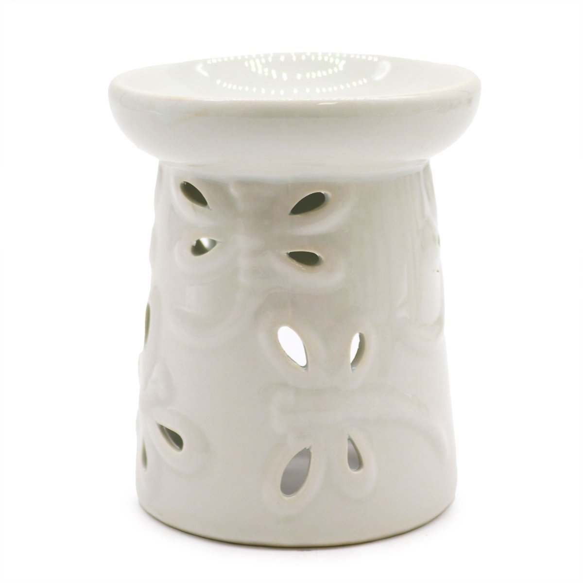 Classic White Oil Burner - DragonflyClassic White Oil BurnersHeart Notes