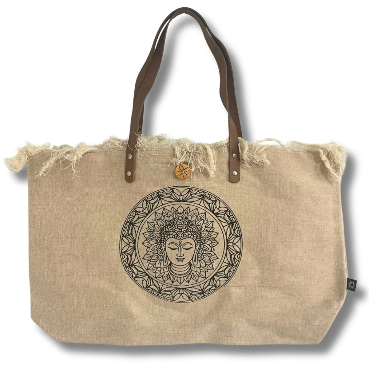 Natural Tote Bag Leather Handle - InspirationNatural Tote Bags with Leather HandleHeart Notes