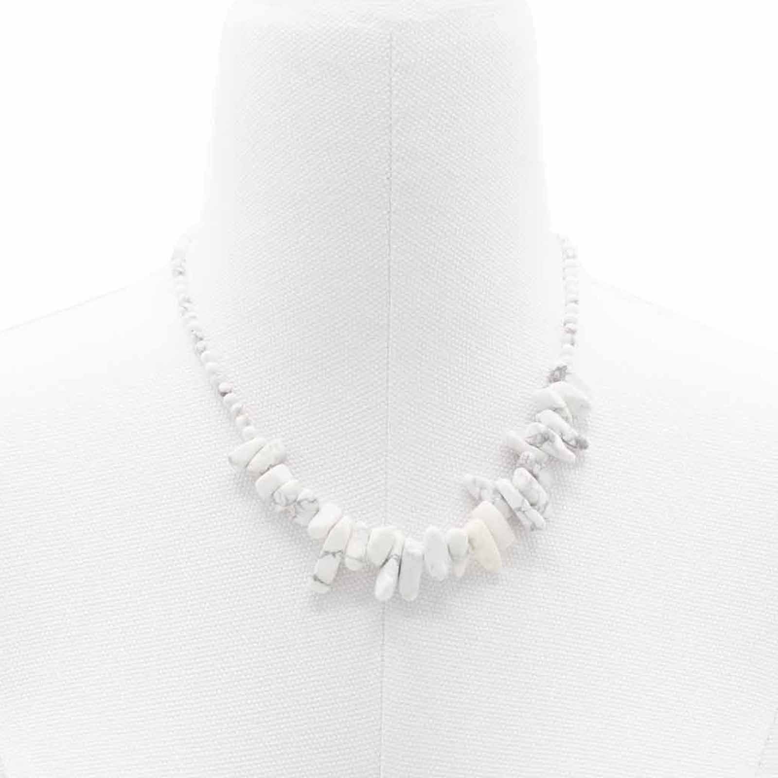 Longstone Gem Necklace - White JasperLongstone Gem NecklacesHeart Notes