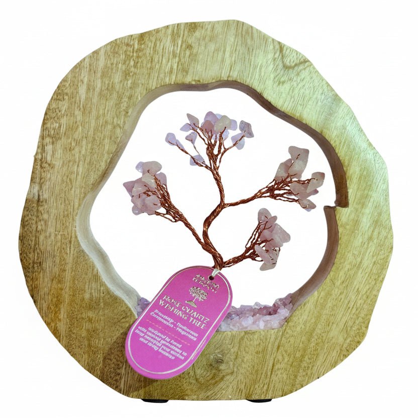 Gemstone Tree Garden - Mango Wood Ring - Rose Quartz - 60 chipstonesGemstone Tree GardensHeart Notes