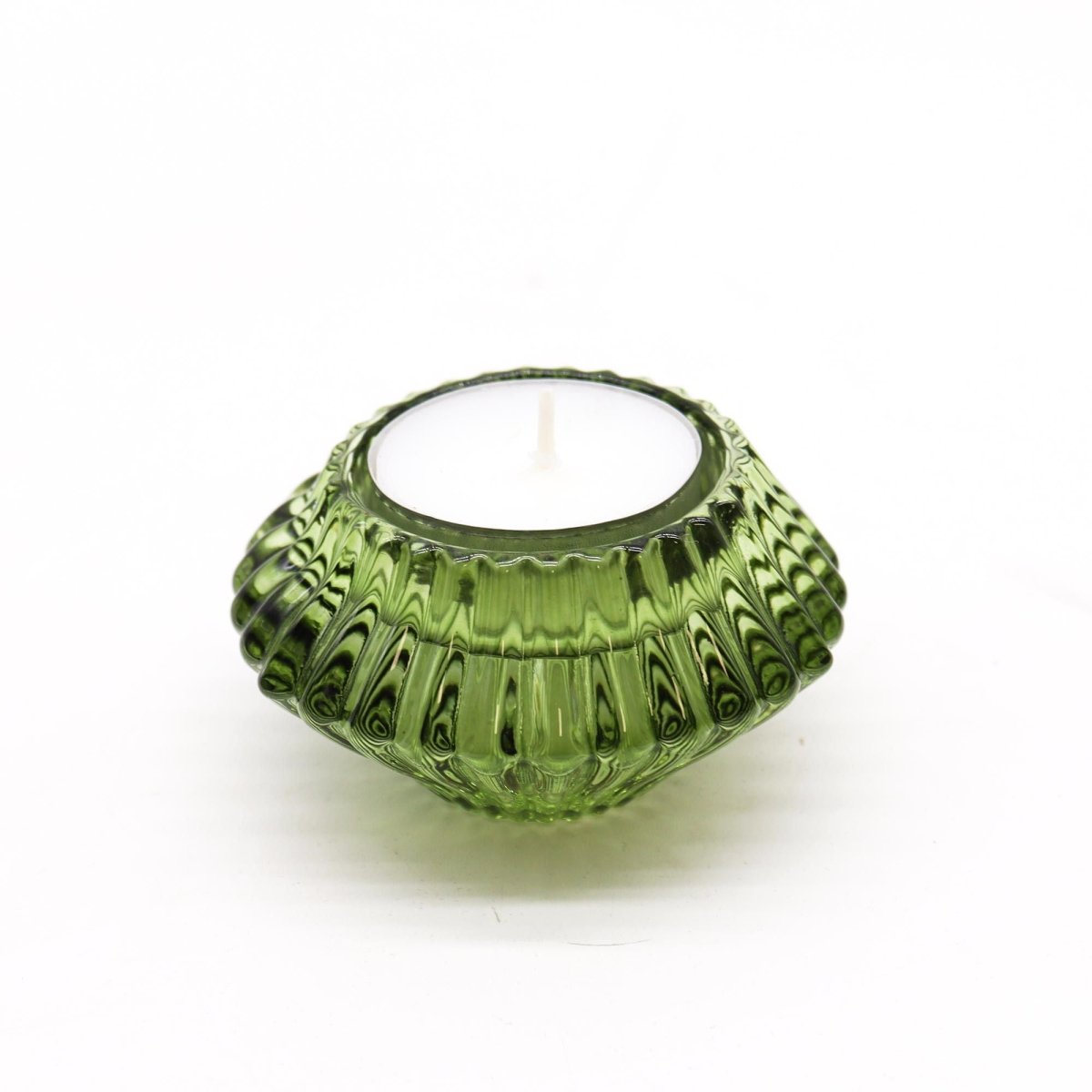 Flower Flip Dinner Candle / Tealight Holder - Garden JadeGlass Candle Holders & JarsHeart Notes
