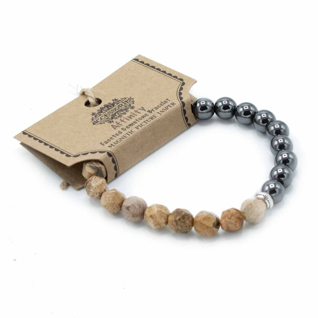 Faceted Gemstone Bracelet - Magnetic Picture JasperFaceted Gemstone BraceletsHeart Notes